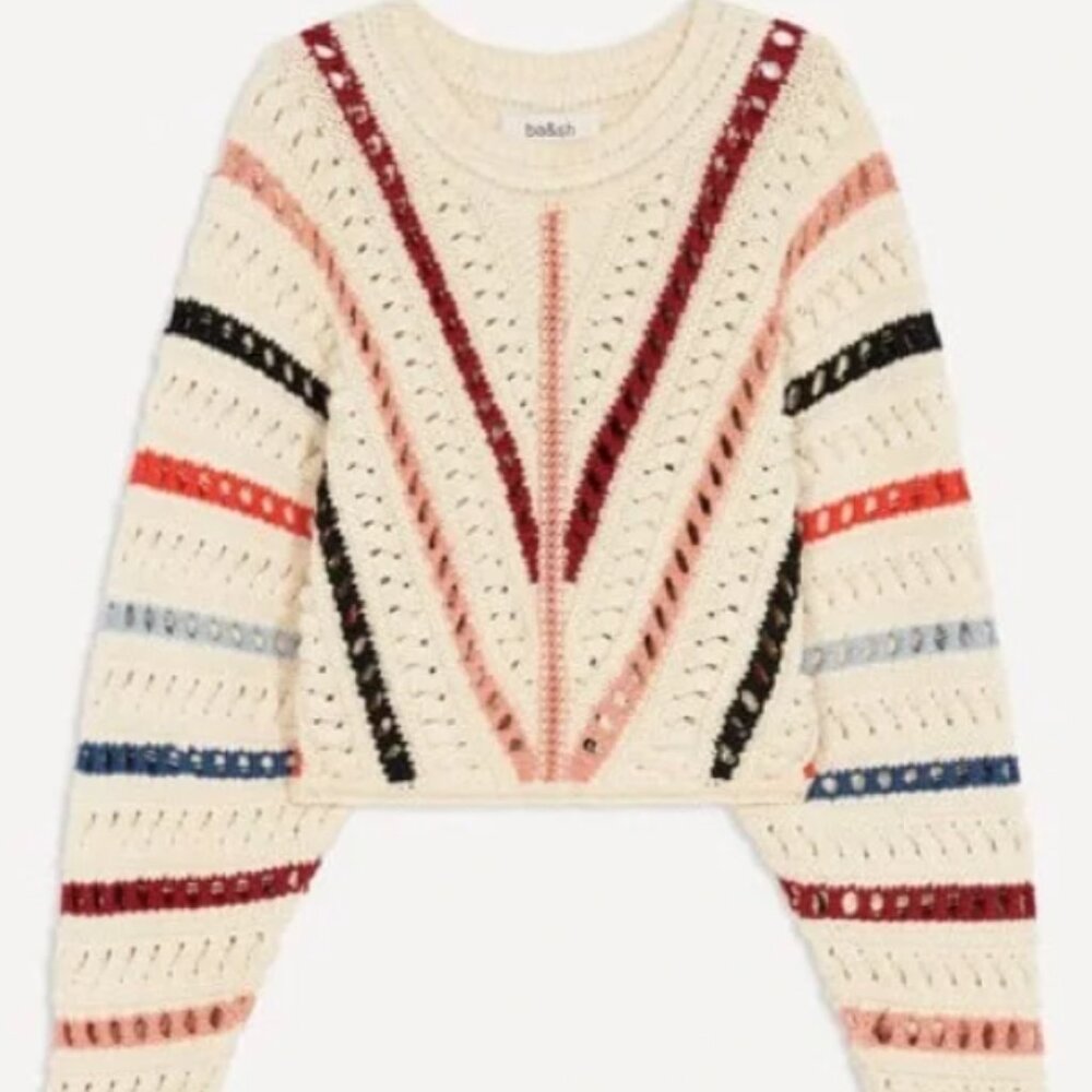ba&sh gardy multi colored striped sweater size 2